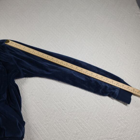 Pink VS Y2K Vintage The Pinks Love & Rock N Roll Tour Velour Blue jacket Furhood - Picture 8 of 13